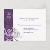 Stijlvol Paars en wit Floral Wedding RSVP Uitnodiging Briefkaart (Voorkant)