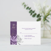 Stijlvol Paars en wit Floral Wedding RSVP Uitnodiging Briefkaart (Staand voorkant)