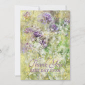 Stijlvol Paars Floral Bedankkaart (Voorkant)