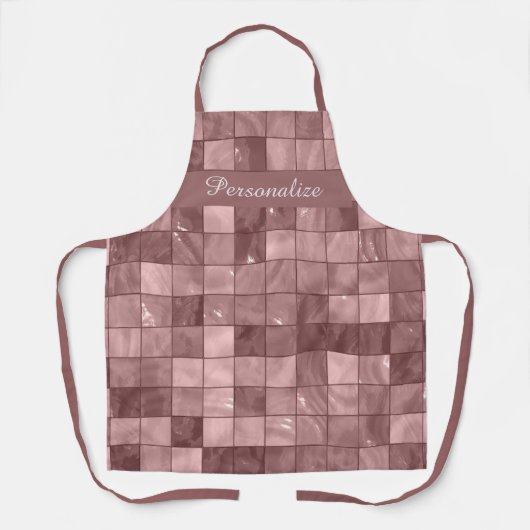 Stijlvol Paars Geometrisch Tile Design Pattern Schort (Voorkant)