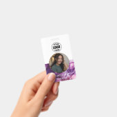 Stijlvol paars marmeren personeelsidentificatiebad badge (Handheld)