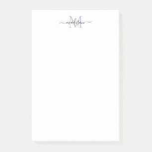 Stijlvol Paars pastel met modern meisjesmonogram Post-it® Notes