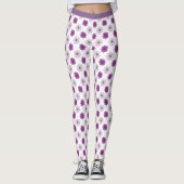 Stijlvol Paarse bloemmotief Leggings (Voorkant)