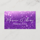 stijlvol paarse glitters make - up artiest qr code visitekaartje (Voorkant)