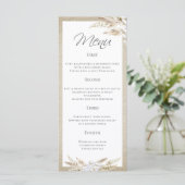 Stijlvol Pampas Grass 4 Course Wedding Menu (Staand voorkant)