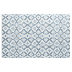 Stijlvol pastel blauw grijs wit Ikat tribaal patro Stof
