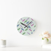 Stijlvol Pastel Veren Patroon Ronde Klok (Huis)