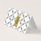 Stijlvol patroon / gouden frame visitekaartjes (Voorkant)
