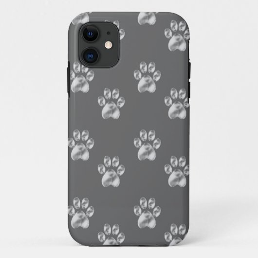 Stijlvol pawpatroon op donkergrijs Case-Mate iPhone case (Achterkant)