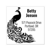 Stijlvol Peacock Silhouet retouradres Zelfinktende Stempel (Design)