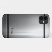 Stijlvol penseel Metaal Roestvrij staal Kijk uit Case-Mate iPhone Case (Achterkant (horizontaal))