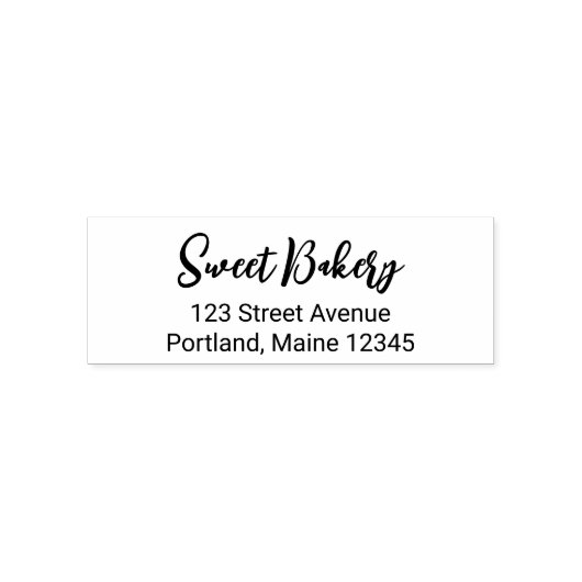 Stijlvol, penseelscript, naam en adres teruggeven  zelfinktende stempel (Design)