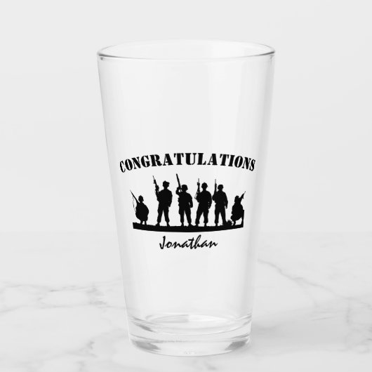 Stijlvol, persoonlijk leger dat uitkomt glas (Voorkant)