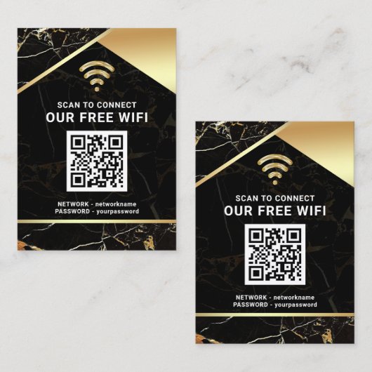 Stijlvol persoonlijk QR-wachtwoord voor WiFi-netwe Visitekaartje (Voorkant / Achterkant)