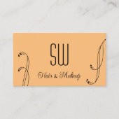 Stijlvol Perzisch zwart met monogram en foto Visitekaartje (Voorkant)