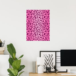 Stijlvol Poster met roze luipaard