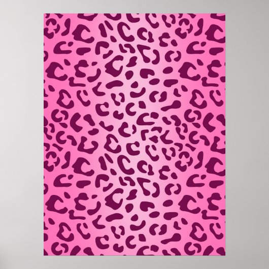 Stijlvol Poster met roze luipaard (Voorkant)