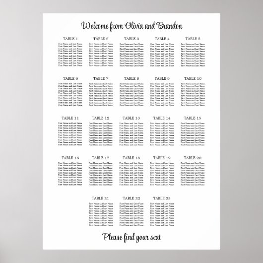 Stijlvol Poster voor 23 Tabelweddenschappen (Voorkant)