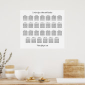 Stijlvol Poster voor 27 Tabelbruiloft (Keuken)