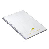 Stijlvol professioneel gouden monogram marmeren sj notitieboek (Rechterzijde)