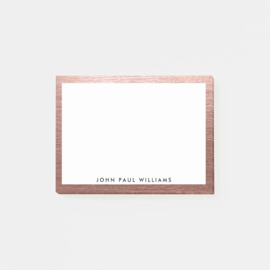 Stijlvol professioneel Roos Gold Copper Brusal Post-it® Notes (Voorkant)