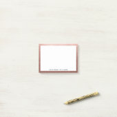 Stijlvol professioneel Roos Gold Copper Brusal Post-it® Notes (Op bureau)