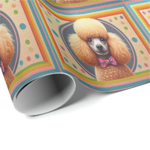 Stijlvol Realistisch Schattige Poodle Dog Kleurrij Cadeaupapier