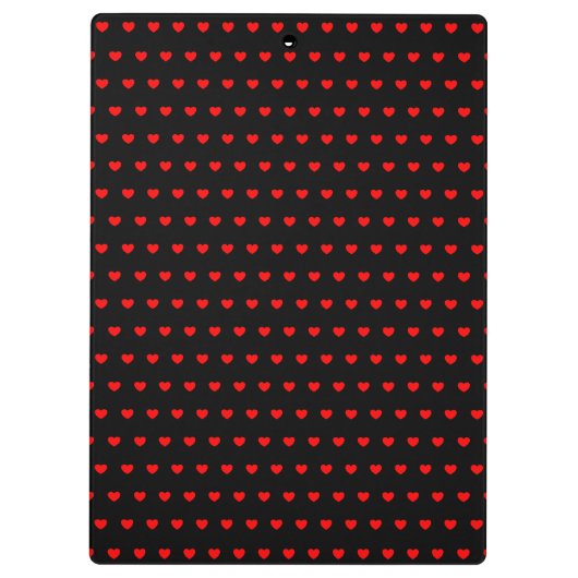 Stijlvol Red Hearts-patroon op zwart Klembord (Achterkant)