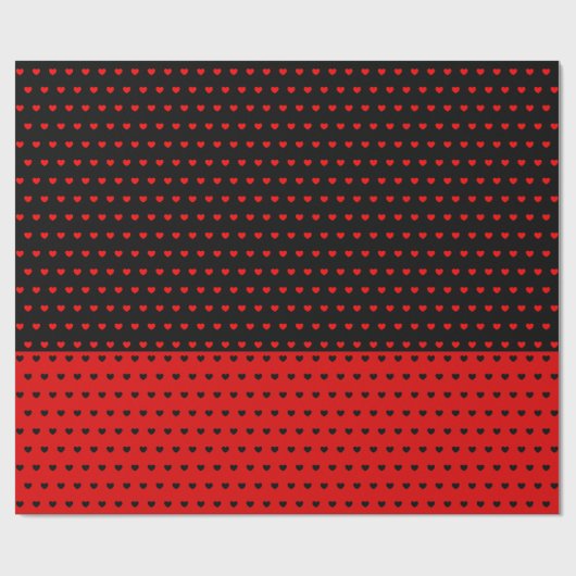 Stijlvol Red Hearts Pattern on Black and Vice Vers Cadeaupapier (Vlak)