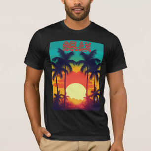 Stijlvol RELAX Retro Tropical Sunset T-shirt