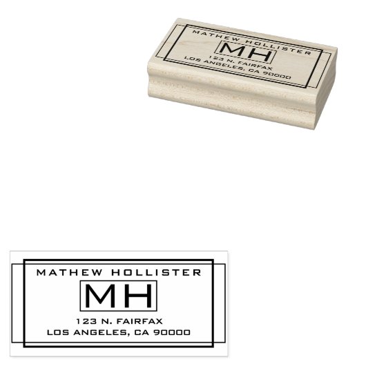 Stijlvol retouradres rubberstempel (Gestempeld)