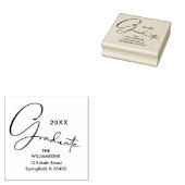 Stijlvol retouradres voor Afstuderen script Rubberstempel (Gestempeld)