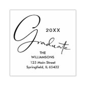 Stijlvol retouradres voor Afstuderen script Rubberstempel (Afrduk)