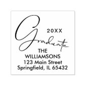 Stijlvol retouradres voor Afstuderen script Zelfinktende Stempel (Design)