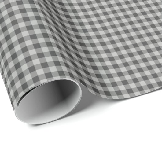 Stijlvol Retro Black en Grey Gingham Pset Pattern Cadeaupapier (Rol Hoek)