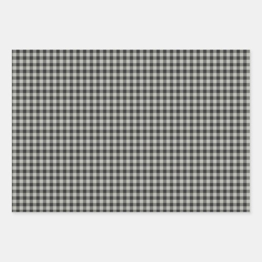 Stijlvol Retro Black en Grey Gingham Pset Pattern Inpakpapier Vel (Voorkant 3)