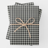 Stijlvol Retro Black en Grey Gingham Pset Pattern Inpakpapier Vel (In situ)