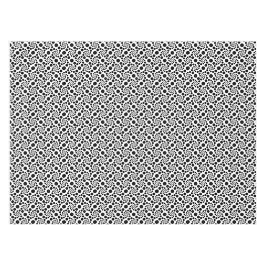 Stijlvol Retro Black & White Dot Swirl Pattern Tafelkleed (Voorkant (Horizontaal))
