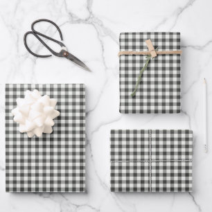 Stijlvol Retro Black White Gingham Pset Patroon Inpakpapier Vel