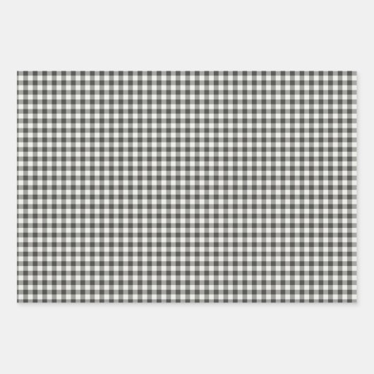 Stijlvol Retro Black White Gingham Pset Pattern Inpakpapier Vel (Voorkant)