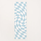 Stijlvol Retro Blue Pastel Warped Checkerboard Yogamat (Voorkant)