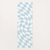 Stijlvol Retro Blue Pastel Warped Checkerboard Yogamat (Achterkant)