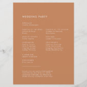 Stijlvol retro bruine suikerbruiloft programma (Achterkant)