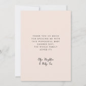 Stijlvol retro gebrand Sinaasappel Baby shower Bedankkaart (Achterkant)