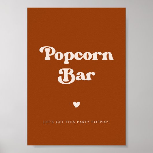 Stijlvol retro gebrand Sinaasappel Popcorn barteke Poster (Voorkant)