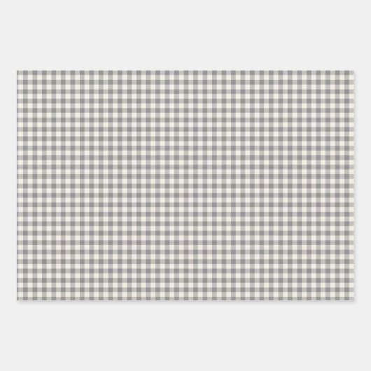 Stijlvol Retro Gray Gingham Pset Pattern Inpakpapier Vel (Voorkant 2)
