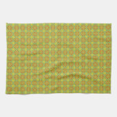 Stijlvol Retro Green Yellow & Red  Pattern Theedoek (Horizontaal)