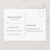Stijlvol retro pink bruiloft RSVP Briefkaart (Achterkant)
