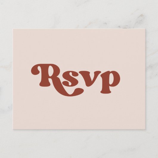 Stijlvol retro pink bruiloft RSVP Briefkaart (Voorkant)