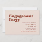 Stijlvol retro pink Engagement party Kaart (Voorkant)